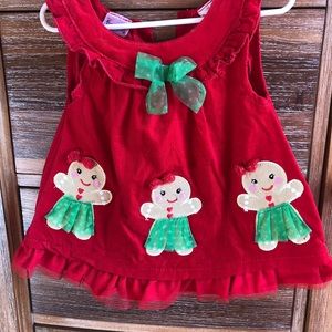 Nannette Baby Christmas velour dress